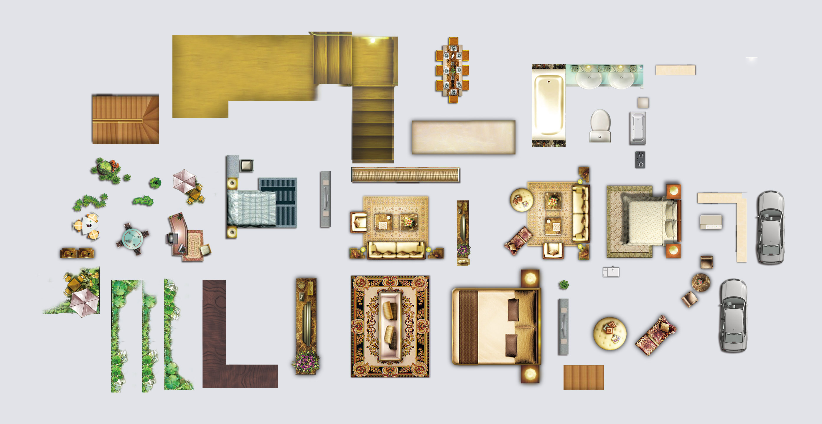 金螳螂設計師必備 國際頂級100套PSD彩平素材與圖塊集，涵蓋家用電器元素